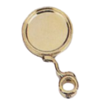 Distanzteil Messing vergoldet mit Medaillon &acute;S-förmig&acute;