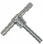 Stainless Steel Barbed Fitting Tee 4-4-4 mm