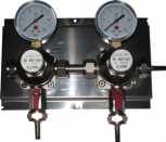 Zwischendruckreglerstation MM 2-fach, mit Edelstahl- Wandblech
